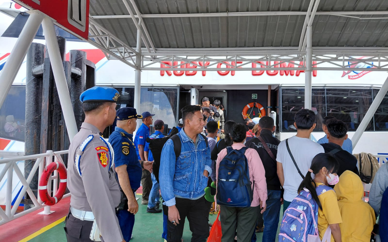 Operasi Lilin 2025, Polres Dumai Perketat Pengamanan Keberangkatan Ferry