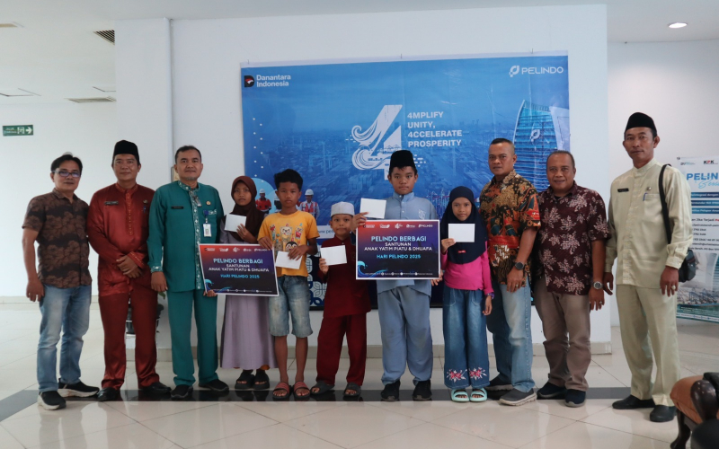 Pelindo Regional 1 Dumai Tebar Kepedulian, Santuni 80 Anak Yatim di Hari Pelindo ke-4