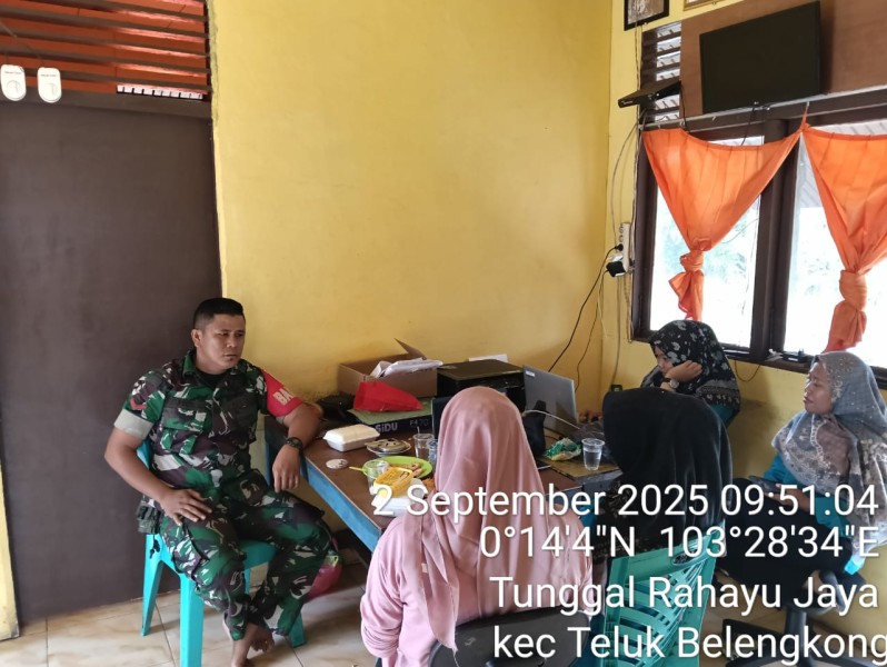 Babinsa Koramil 06/Kateman Ajak Guru dan Murid di Tunggal Rahayu Jauhi Narkoba