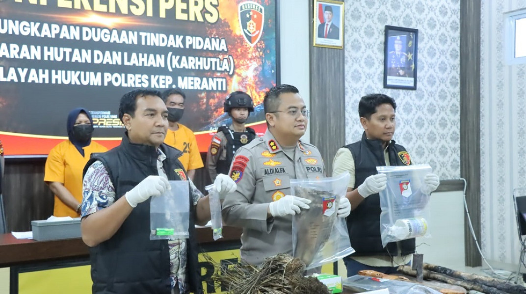 Amankan 2 Terduga Pembakar Lahan, Kapolres AKBP Aldi Alfa Faroqi: Ancaman Maksimal 15 Tahun Penjara