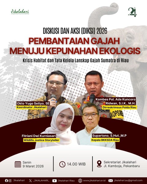 Pembantaian Gajah Menuju Kepunahan Ekologis: Krisis Habitat dan Tata Kelola Lanskap Gajah Sumatra di Riau