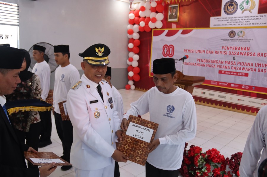 879 Warga Binaan Lapas Tembilahan Terima Remisi
