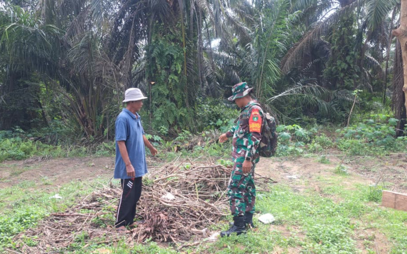 Sinergi Babinsa dan Warga Bukit Datuk Wujudkan Lingkungan Bebas Karhutla