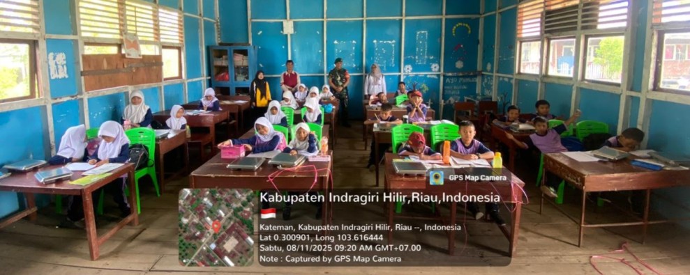 Dukung Generasi Sehat dan Cerdas, Babinsa Koramil 06/Kateman Dampingi Program MBG di Sekolah