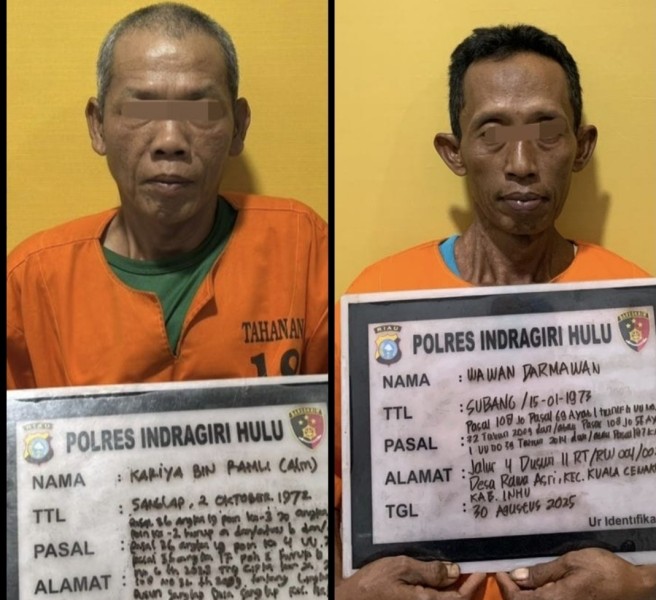 Bakar Lahan, Polres Inhu Ringkus Dua Tersangka Dari Dua Kecamatan