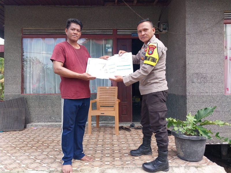 Polsek Reteh Sebarkan Maklumat Larangan Karhutla di Desa Sungai Terab