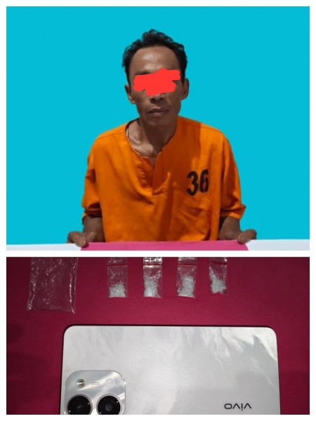 Polres Pelalawan Gerebek Peredaran Sabu di Kebun Sawit Terbangiang, 4 Paket Diamankan