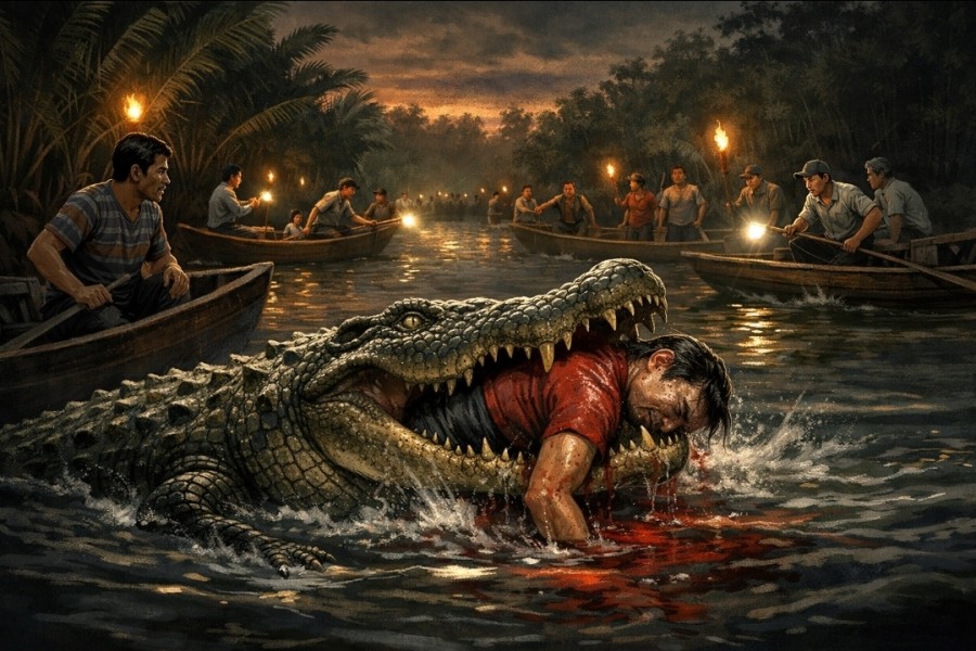 Tragis! Nelayan di Indragiri Hilir Diterkam Buaya Saat Mencari Pucuk Nipah