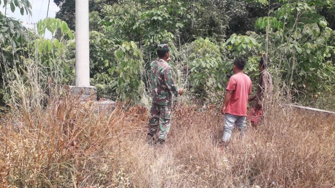 Babinsa Koramil 03/Minas Lakukan Patroli Karhutla di Kampung Lubuk Jering