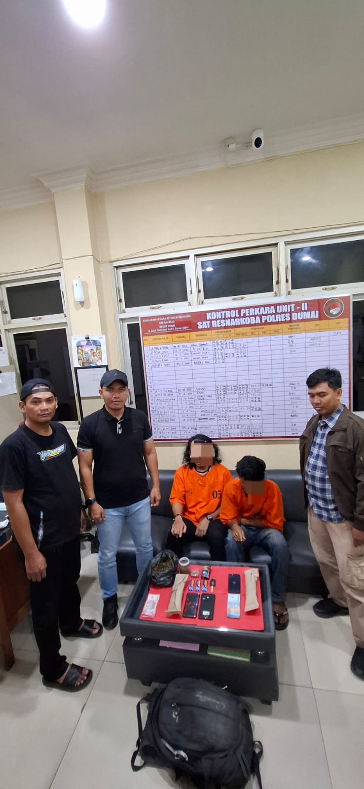 Patroli Malam Satres Narkoba dan Tim Raga Polres Dumai Berhasil Ungkap Peredaran Ganja, Dua Pria Diamankan