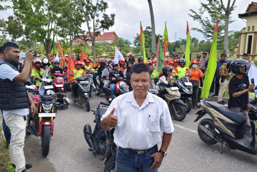 May Day Pelalawan Damai, Ratusan Buruh Serukan Kenaikan Upah