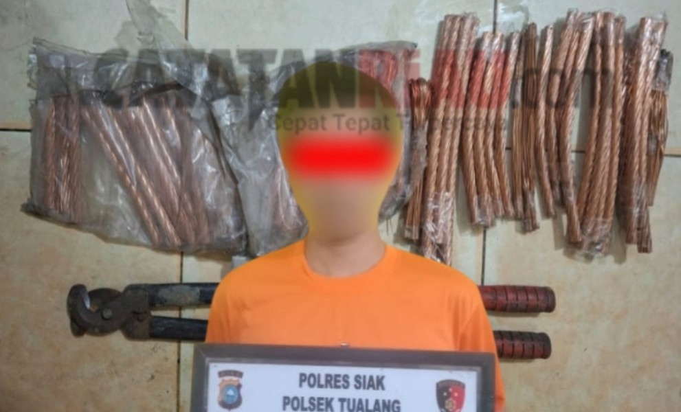 Polsek Tualang Ungkap Kasus Penggelapan Kabel Tembaga Milik PT IKPP Perawang, Seorang Karyawan Diamankan