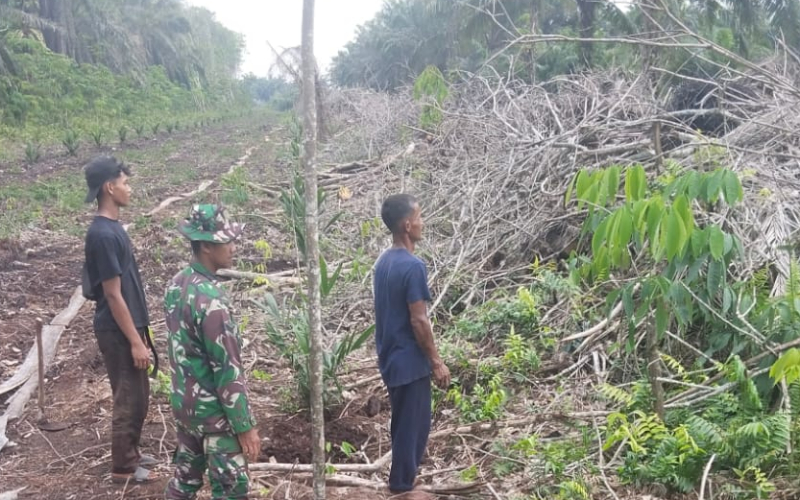 Patroli Preventif, Babinsa Imbau Warga Tidak Buka Lahan dengan Cara Membakar
