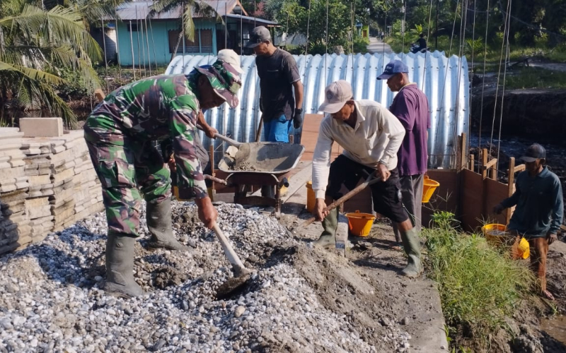 Kodim 0320 Dumai Tuntaskan Satu Jembatan Armco, Pembangunan Titik Kedua Terus Digenjot