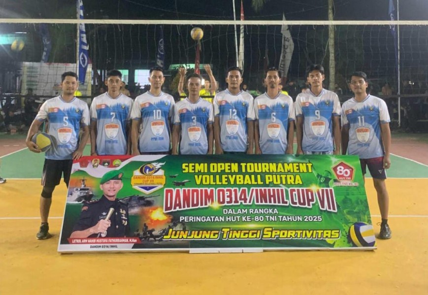 Argan Excl Tumbang, Cakra PPWI Inhil Melaju di Turnamen Volley Dandim 0314/inhil Cup VII