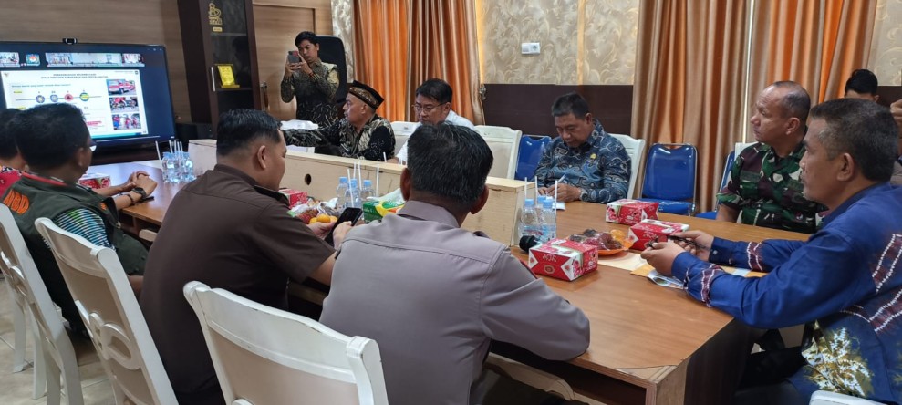 Kasdim 0314/Inhil Ikuti Rakor Antisipasi Natal dan Tahun Baru 2026 Bersama Mendagri