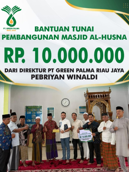 Jumat Berkah di Kampa: Direktur PT. Green Palma Riau Jaya Serahkan Bantuan Rp10 Juta untuk Pembangunan Masjid Al-Husna