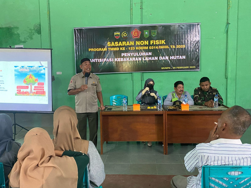 TMMD ke-123, Kodim 0314/Inhil Gelar Penyuluhan Antisipasi Karhutla