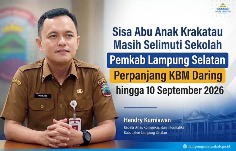 Sisa Abu Anak Krakatau Masih Selimuti Sekolah, Lamsel Perpanjang KBM Daring hingga 10 September