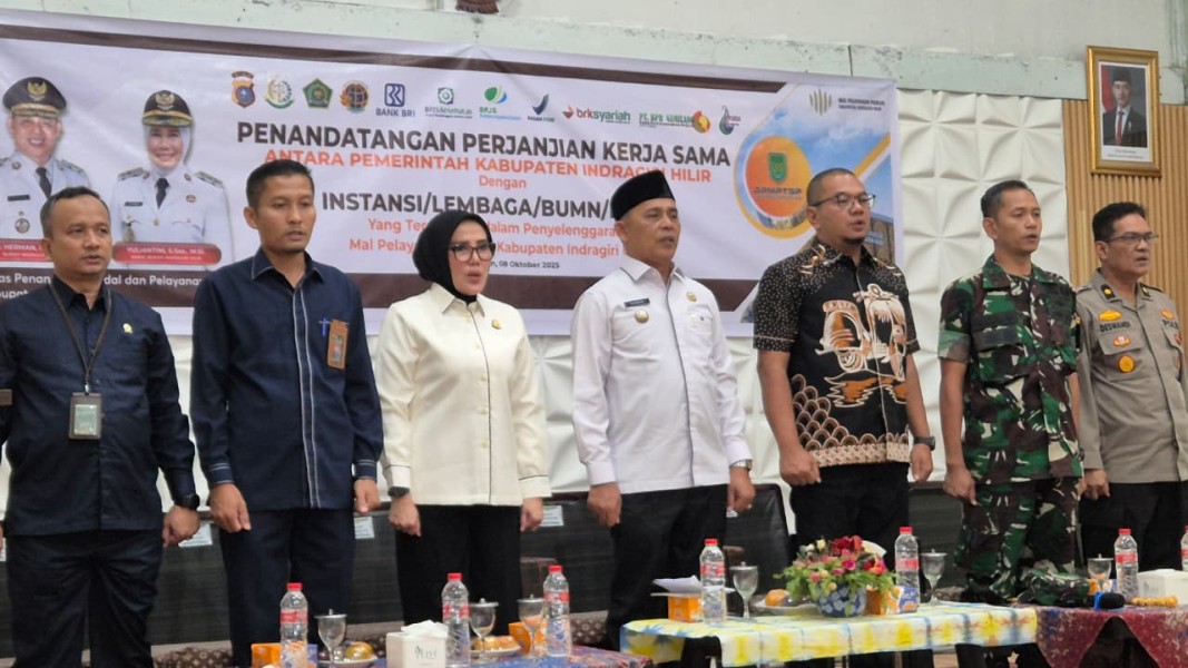 Dandim 0314/Inhil Hadiri Penandatanganan Kerja Sama Pengisian Gerai MPP