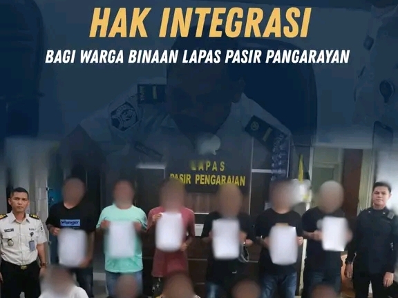 Lapas Pasir Pangarayan Berikan Hak Integrasi kepada Warga Binaan yang Memenuhi Syarat