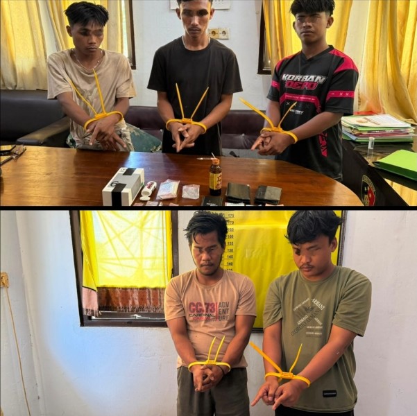 Belum Genap Sebulan Menjabat, Kanit Reskrim Polsek Batang Cenaku Langsung Tancap Gas, 5 Pelaku Narkoba Dibui