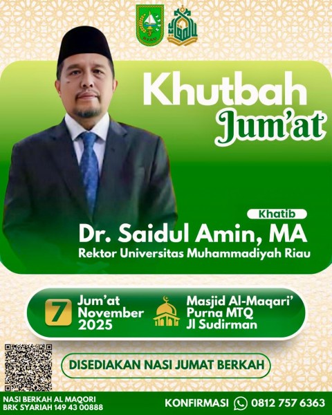 Dr Saidul Amin Khatib Salat Jumat di Masjid Al-Maqari Provinsi Riau