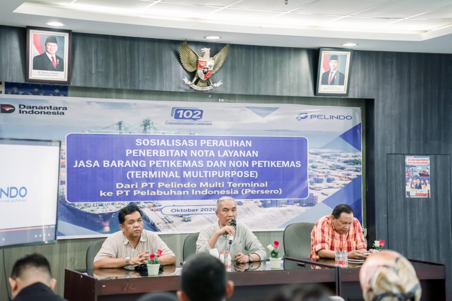 Pelindo Regional 1 Dumai Sosialisasikan Perubahan Penerbitan Nota Layanan Barang kepada Pengguna Jasa