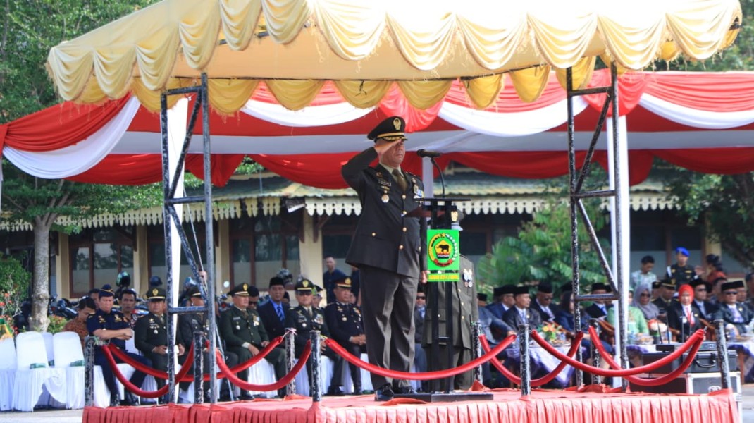Kodim 0314/Inhil Gelar Upacara HUT TNI ke-80: TNI Lahir dari Rakyat dan untuk Rakyat