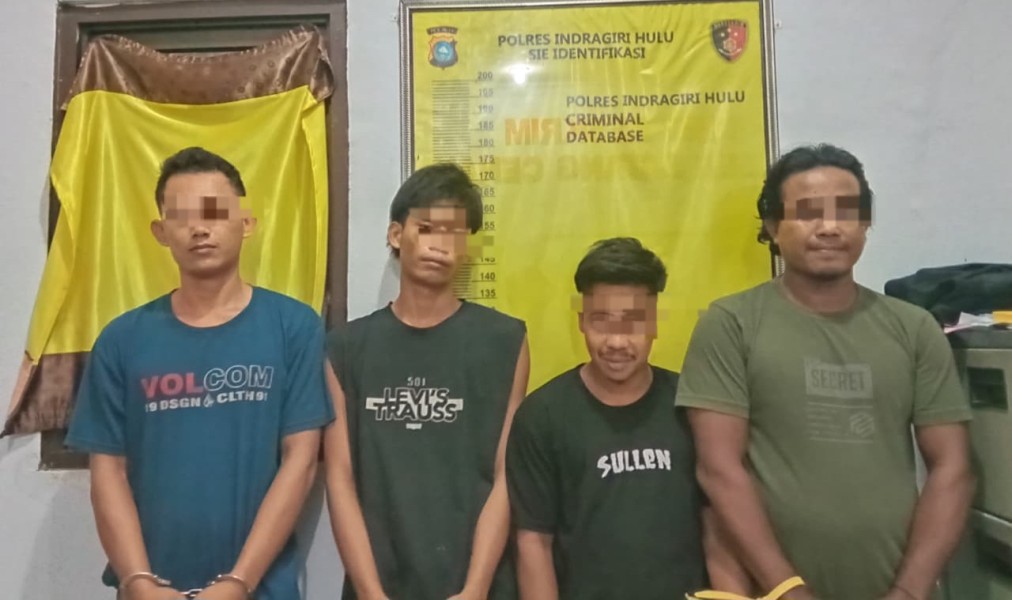 Komplotan Pelaku Narkoba, Polsek Batang Cenaku Tetapkan Empat Tersangka, Puluhan Gram Sabu Disita