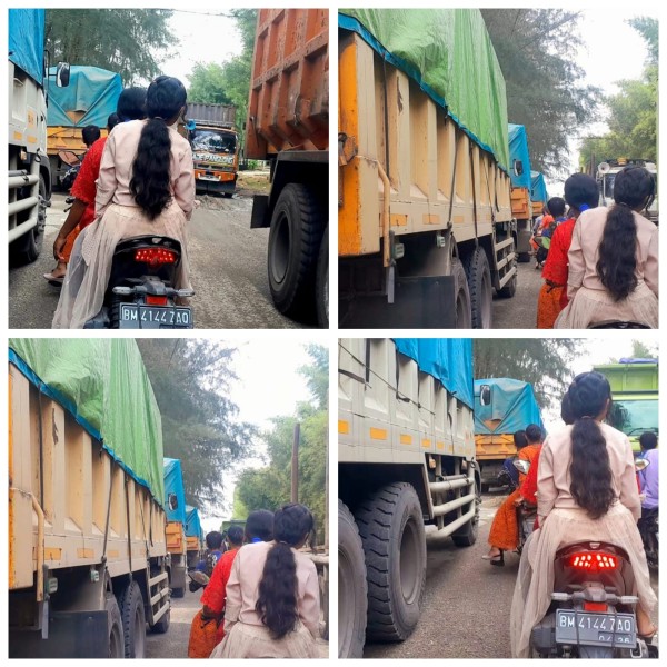 Warga Soroti Kondisi Jalan Kampung Baru di Kecamatan Tualang, Truk Industri dan Jalan Berlubang Dinilai Berisiko