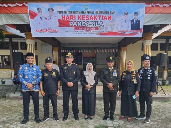 Plh Kapolsek Minas Hadiri Upacara Hari Kesaktian Pancasila 2026 di Lapangan Kantor Camat