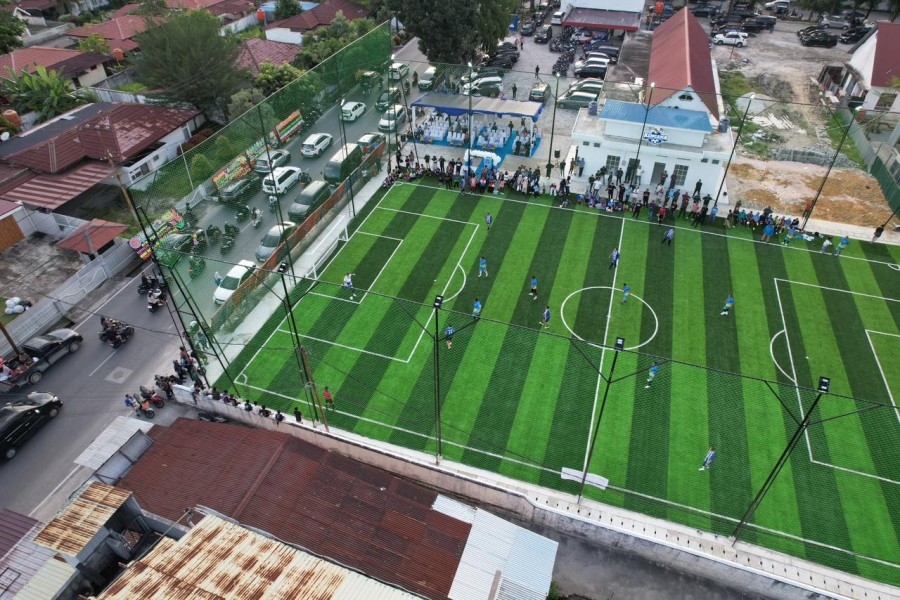 Pertama di Indonesia, Wako Pekanbaru Bangun Lapangan Mini Soccer Gratis