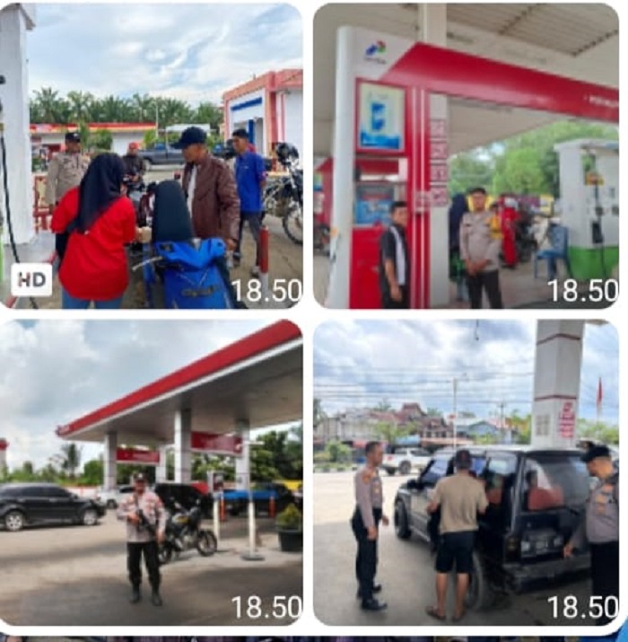 Sikat Penyelewengan BBM Ilegal, Polres Rohul dan Polsek Gelar Patroli Serentak di SPBU