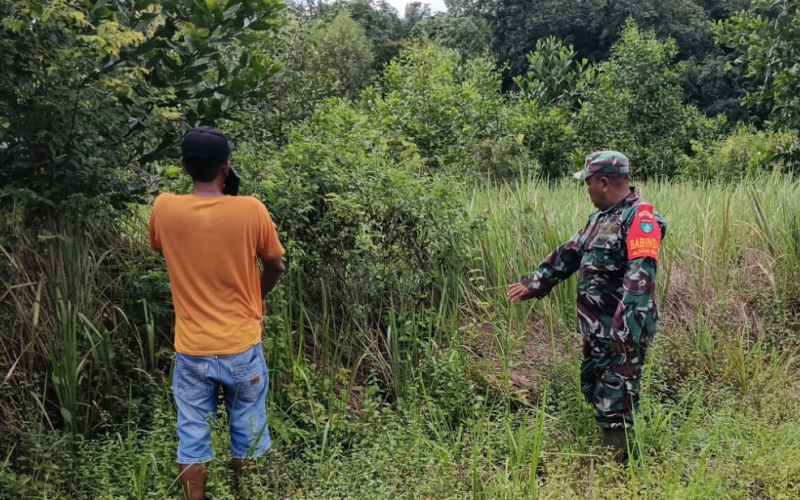 Antisipasi Karhutla, Babinsa Koramil 02 Bukit Kapur Sambangi Warga Bagan Besar
