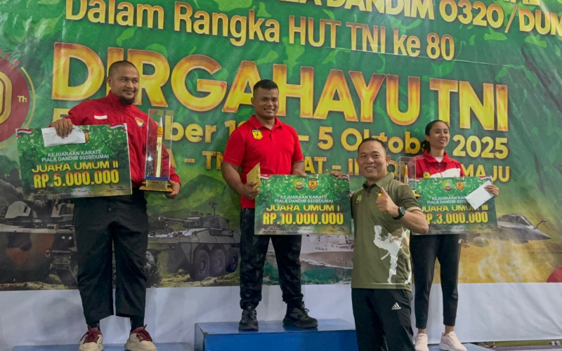 Penutupan Kejuaraan Karate Open dan Festival se-Provinsi Riau Piala Dandim Dumai Berlangsung Meriah