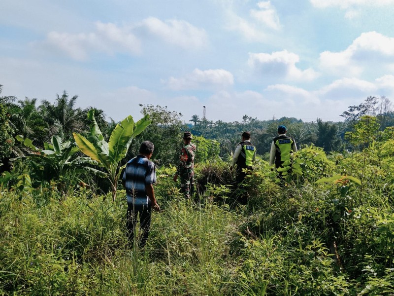 Babinsa Koramil 03/Minas Serda Mayus Maruli Laksanakan Patroli Karhutla di Dusun Lukut