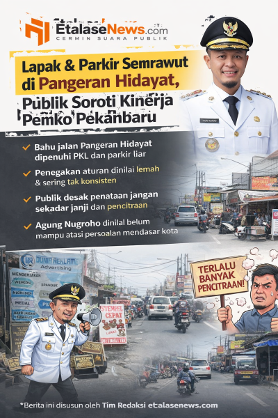 Lapak dan Parkir Semrawut di Pangeran Hidayat, Publik Soroti Kinerja Pemko Pekanbaru