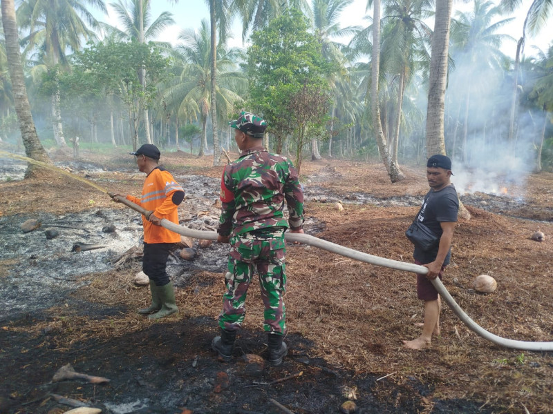 Respon Cepat Tangani Karhutla Pulau Burung, Danramil Apresiasi PT. RSUP