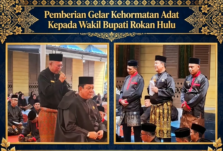 Wabup Rokan Hulu Terima Gelar Adat Kurnio, Sebut sebagai Amanah untuk Menjaga Marwah Budaya