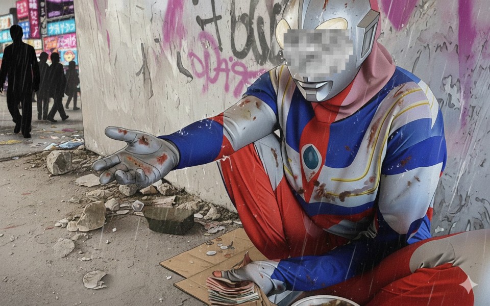 Pengemis 'Ultraman' di Pekanbaru Raup Ratusan Ribu Dalam Sekejap