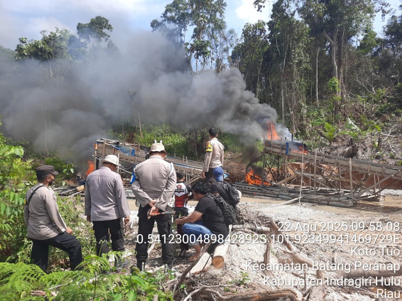 Jernihkan Sungai Indragiri, Polres Inhu Gencar Razia PETI