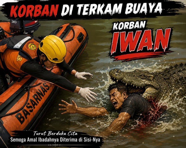 Nekat Memancing Malam Hari, Ayah Muda 21 Tahun Tewas Diterkam Buaya di Sungai Simpang Blukang
