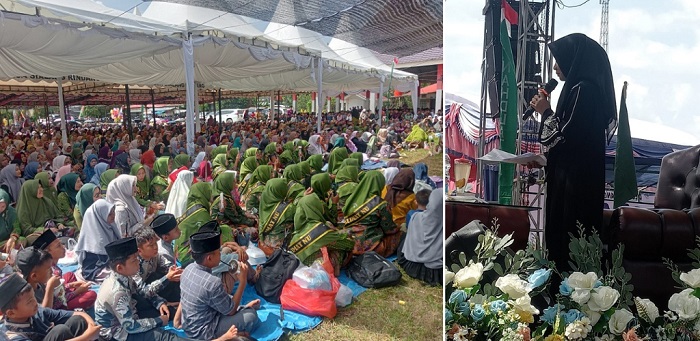 Gema Isra Mi’raj di Rokan Hulu, Ribuan Jemaah Sambut Ramadan Bersama Neng Ummi Laila