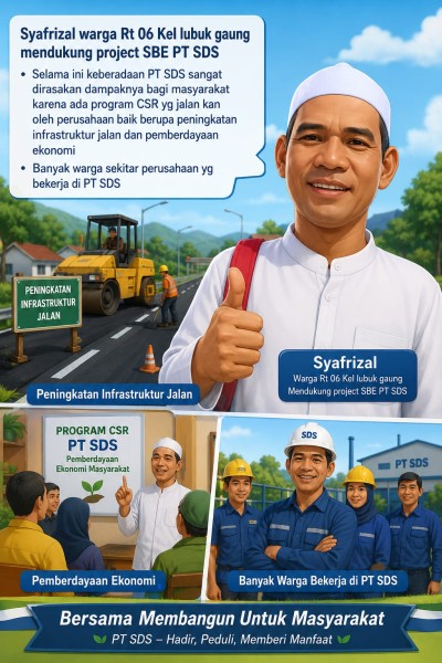 Tokoh Masyarakat Syafrijal Dukung Proyek SBE Plant PT SDS, Dinilai Bermanfaat bagi Warga dan Taat Regulasi