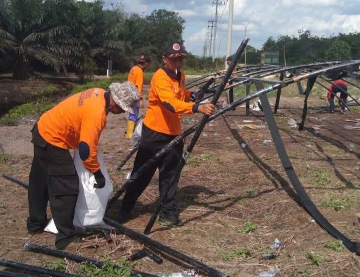 Banjir Sejumlah Wilayah Siak Surut, Tenda Pengungsian dan Dapur Umum Ditutup