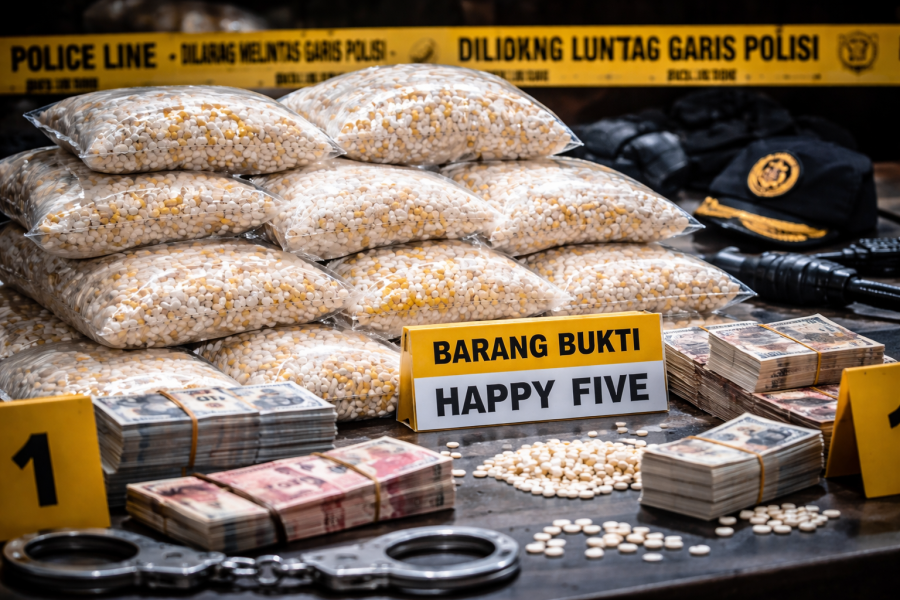 Operasi Senyap Bareskrim di Dumai: Kurir Malaysia Ditangkap, 99.600 Happy Five Diamankan