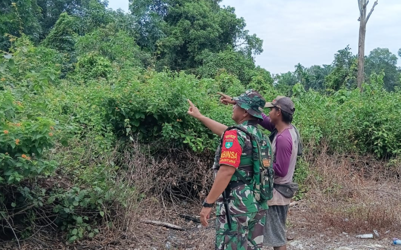 Serma Amrijon Terus Edukasi Warga Guntung tentang Bahaya dan Sanksi Bakar Lahan
