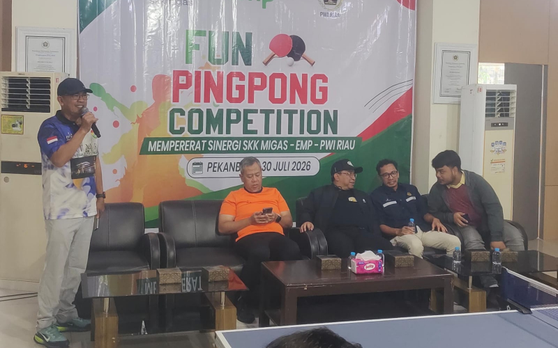 PWI Riau, SKK Migas dan EMP Perkuat Kemitraan Lewat Fun Pingpong Competition
