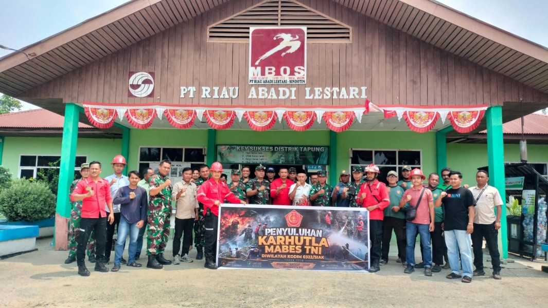 Danramil 03/Minas Bersama Anggota Ikuti Penyuluhan Karhutla Tim Mabes TNI di Rantau Bertuah